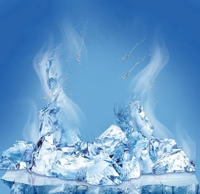 冰块背景图片psd模版下载