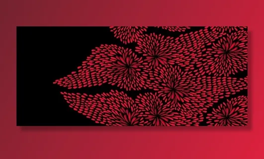 线条花 花苞 水彩花朵 扎染图片