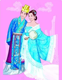 卡通新娘新郎图片