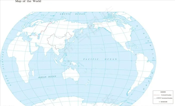 世界地图1:1亿英语版图片eps,ai矢量模版下载