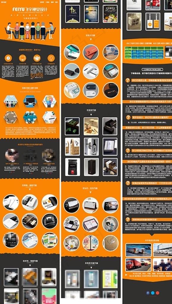 平面卖家淘宝详情页模板服务类目图片(750X11390(DPI:100))psd模版下载