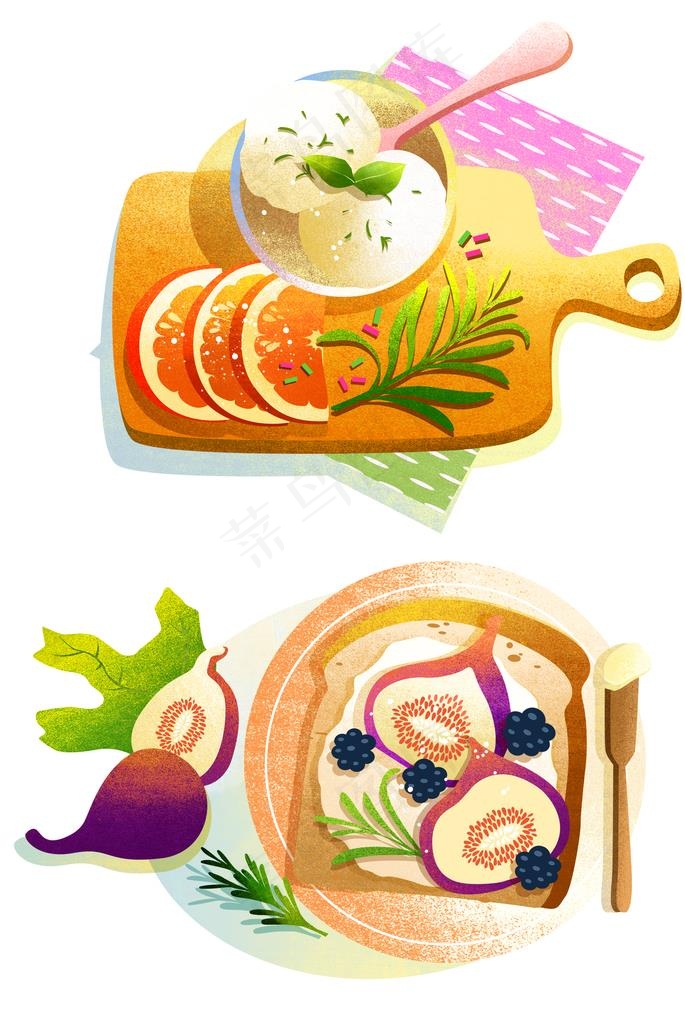 手绘餐饮美食图片(3500X5000(DPI:300))psd模版下载