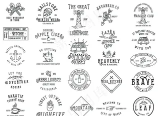 黑白矢量手绘logo图片