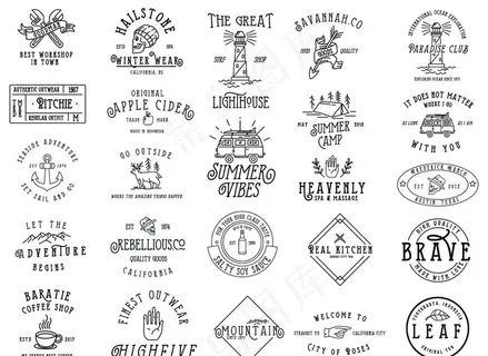 黑白矢量手绘logo图片 黑白矢量手绘logo图片