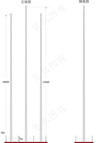 不锈钢锥形旗杆图片