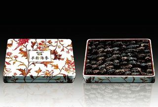 冻干海参婚礼系类铁盒包装效果图片