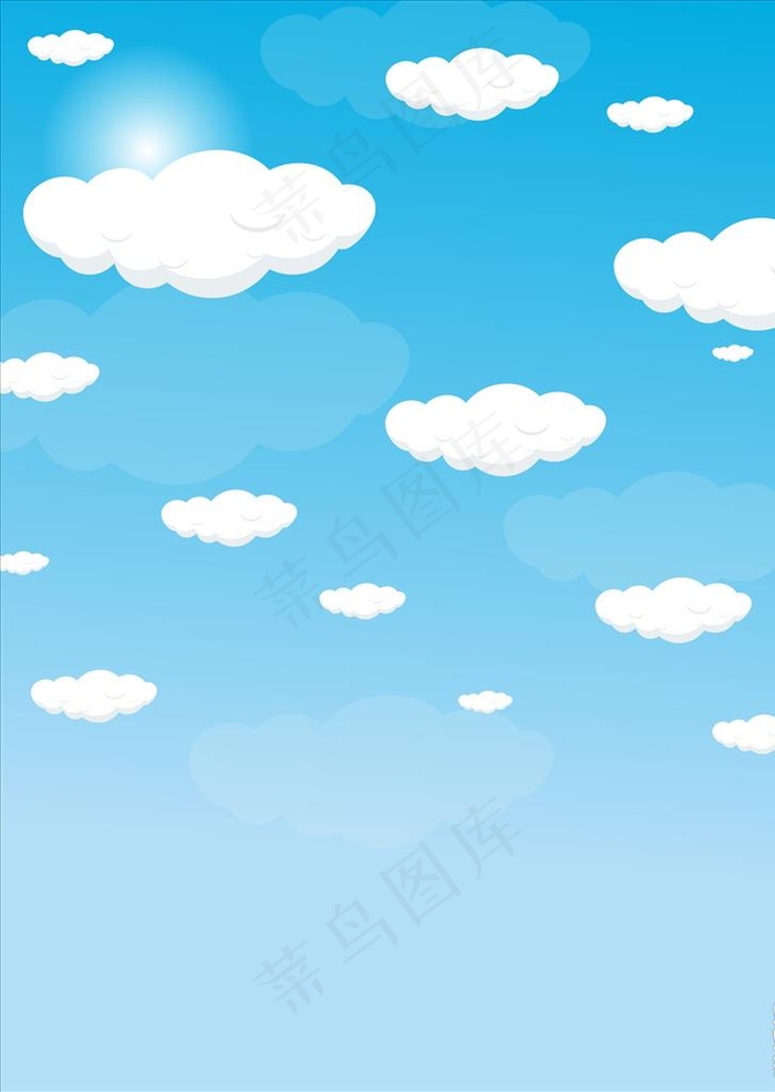 蓝天白云背景素材图片