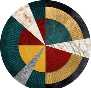 新中式大理石纹飞镖盘几何装饰画图片