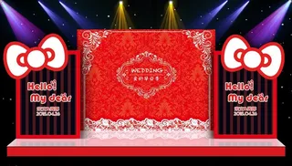 红色主体婚礼现场布置设计源文件图片