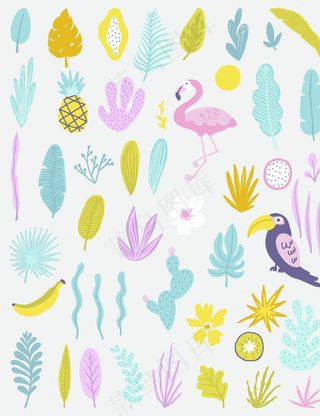 彩绘植物背景图片