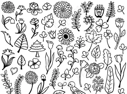 黑白简笔创意小图案图片