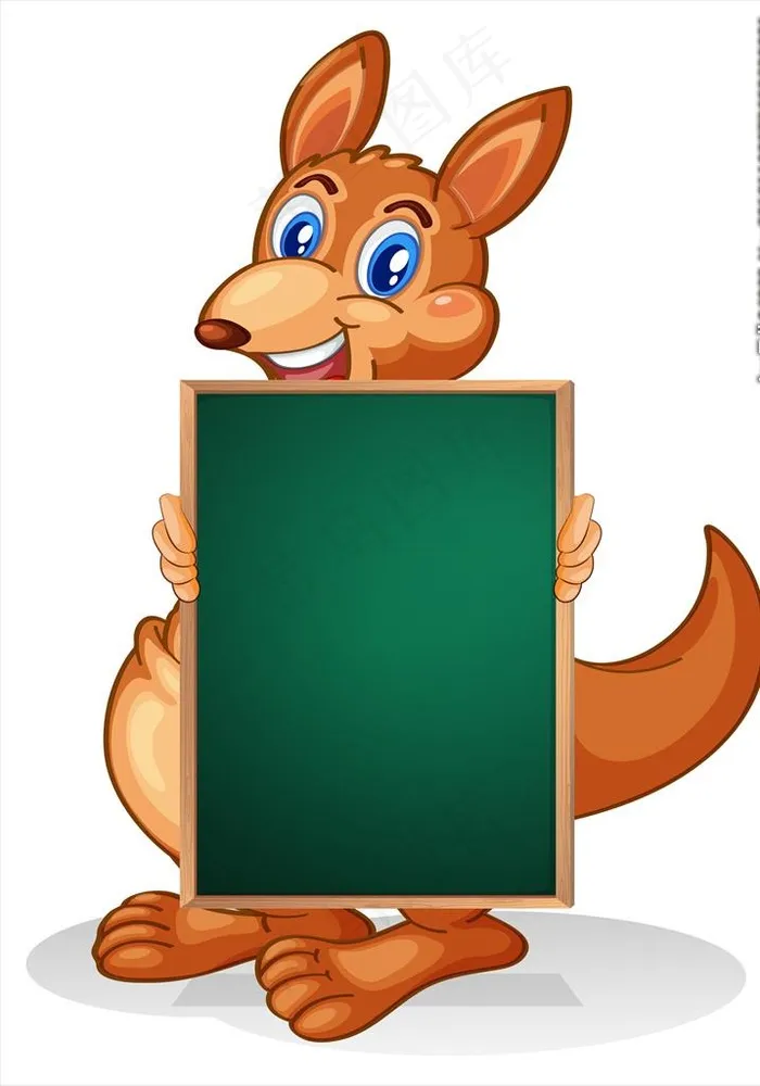 卡通动物与黑板图片eps,ai矢量模版下载