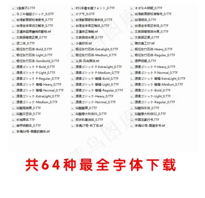 64种最全平面设计字体下载