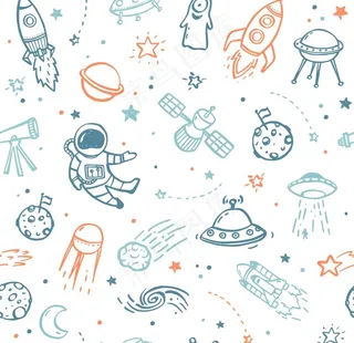 宇宙元素涂鸦图片