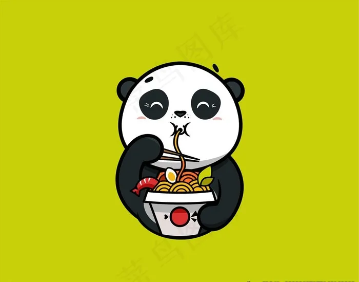 卡通熊猫图片ai矢量模版下载