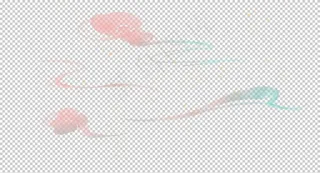 祥云云朵复古国风插画背景素材图片