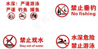 禁止游泳标牌图片