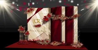 红色欧式婚礼图片