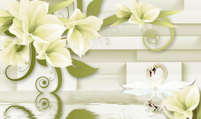 花卉背景墙图片