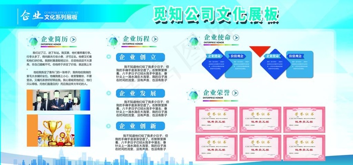 企业文化墙图片(6000X3000(DPI:150))psd模版下载