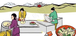 古代人物插画图片