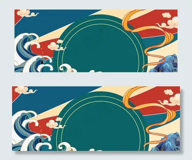 中国风国潮背景插画图片