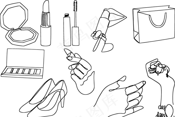 女性用品矢量插图图片