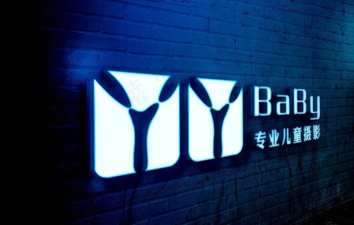 霓虹灯效果logo样机图片psd模版下载