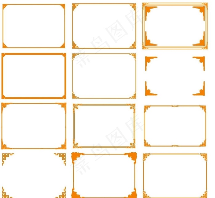欧式方边框花纹图片cdr矢量模版下载