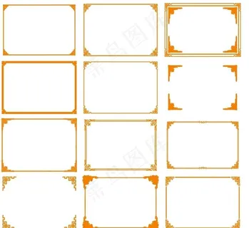 欧式方边框花纹图片