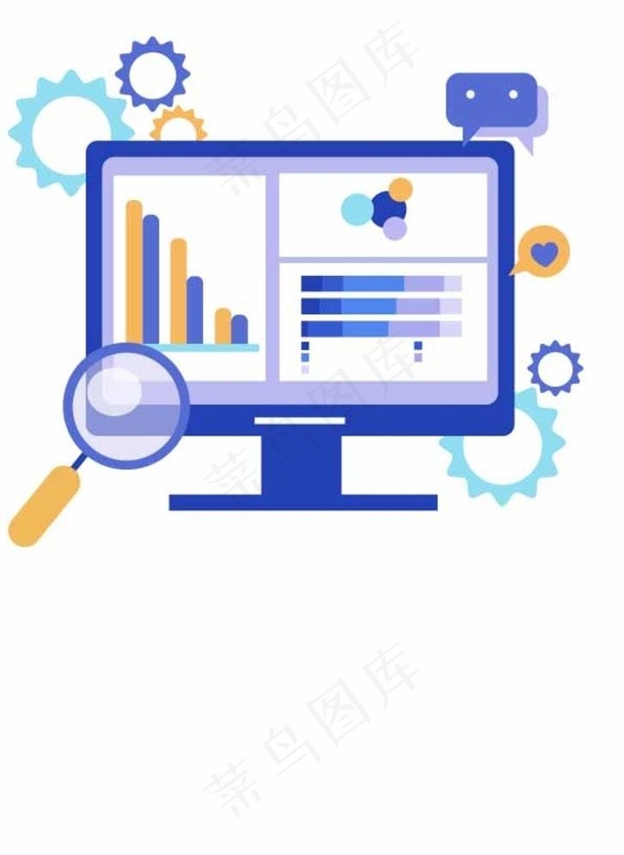 商务电脑图表矢量图片