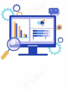 商务电脑图表矢量图片