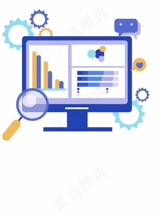 商务电脑图表矢量图片