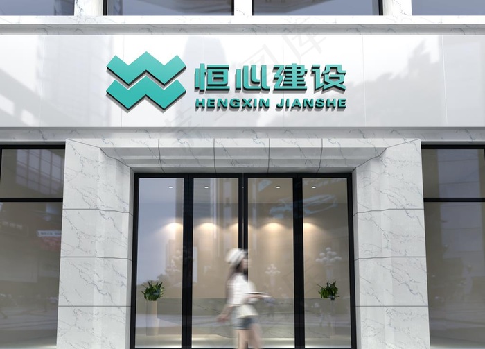 门头样机 方通门头 楼体样机图片(3000X2250(DPI:300))psd模版下载