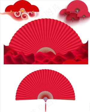红色扇面图片