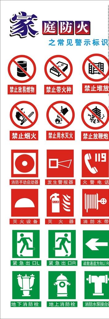 消防知识图片cdr矢量模版下载