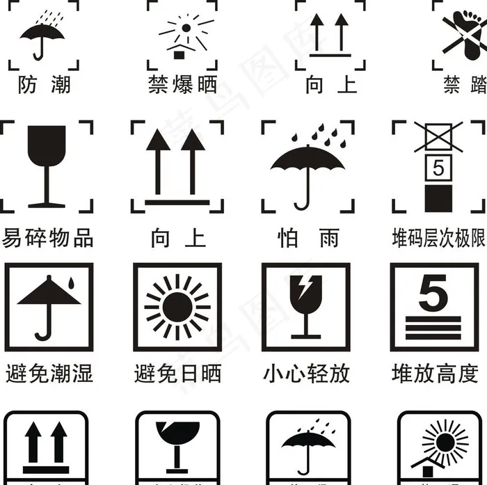 包装箱 标识图片cdr矢量模版下载