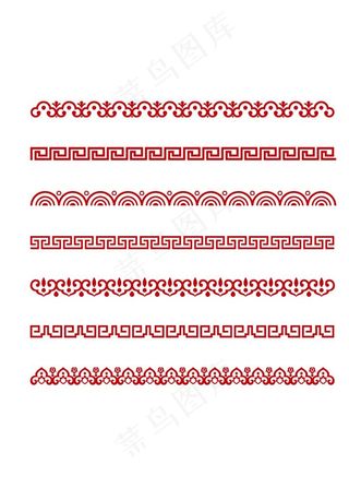 矢量古典传统中式花纹分割线边框图片
