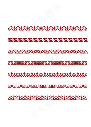 矢量古典传统中式花纹分割线边框图片