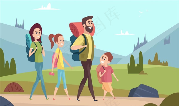 家庭郊游图片