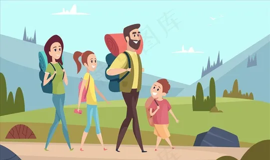 家庭郊游图片