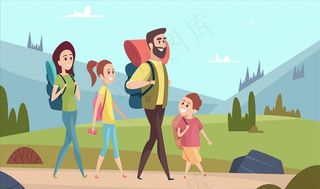 家庭郊游图片