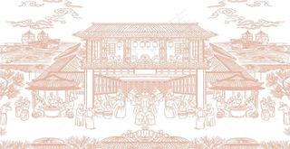 中国古代线条画图片