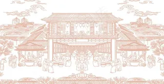 中国古代线条画图片