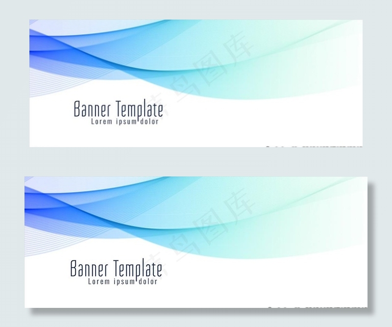 蓝色曲线线条修饰图图片