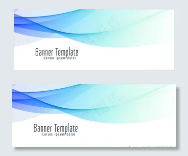 蓝色曲线线条修饰图图片