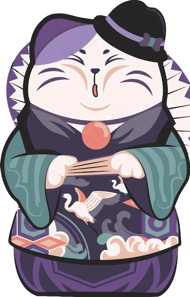 招财猫图片eps,ai矢量模版下载