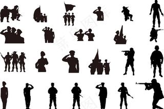 剪影军人图片