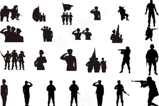 剪影军人图片