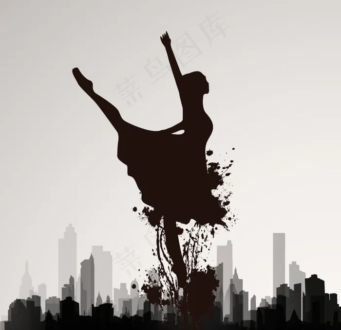 舞蹈剪影图片eps,ai矢量模版下载